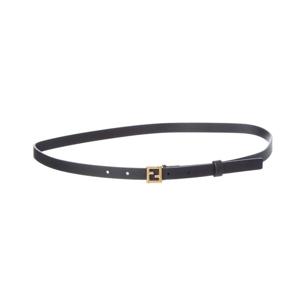 Fendi Ff Leather Belt, Black